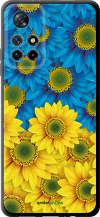 TPU чехол Жёлто-голубые цветы для Xiaomi Redmi Note 11 5G - 1048b-3849 изображение 