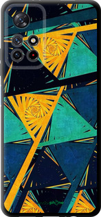 TPU чехол Арт, абстракция, желтый, синий для Xiaomi Redmi Note 11S 5G - 5382b-2890 изображение 