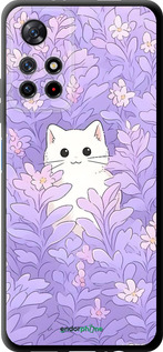 TPU чехол Котик в цветах для Xiaomi Redmi Note 11S 5G - 6390b-2890 изображение 