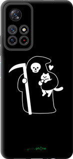TPU чехол Минималистичный арт: смерть и кошка для Xiaomi Redmi Note 11 5G - 6529b-3849 изображение 