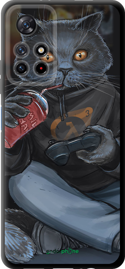 TPU чехол gamer cat для Xiaomi Redmi Note 11S 5G - 4140b-2890 изображение 