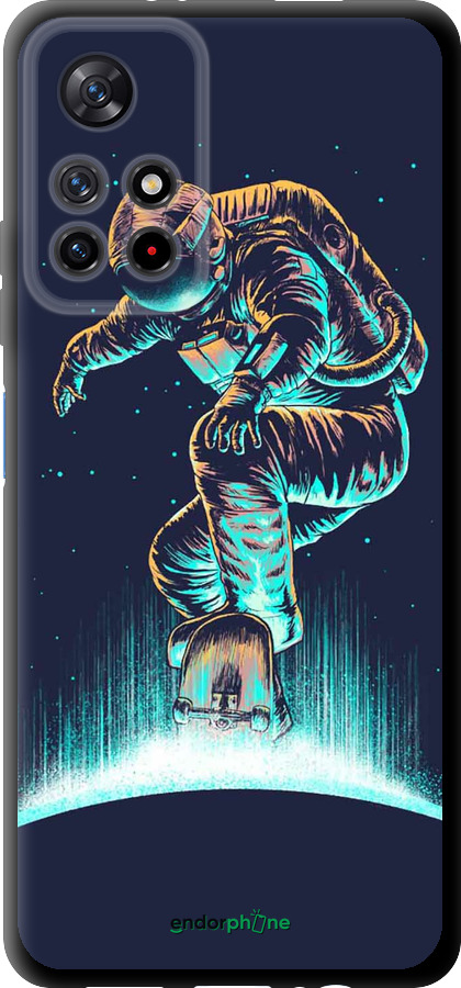 TPU чехол Космонавт на скейтборді для Xiaomi Redmi Note 11S 5G - 4145b-2890 изображение 