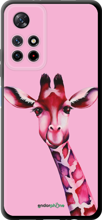TPU чехол Розовая жирафа для Xiaomi Redmi Note 11S 5G - 4441b-2890 изображение 