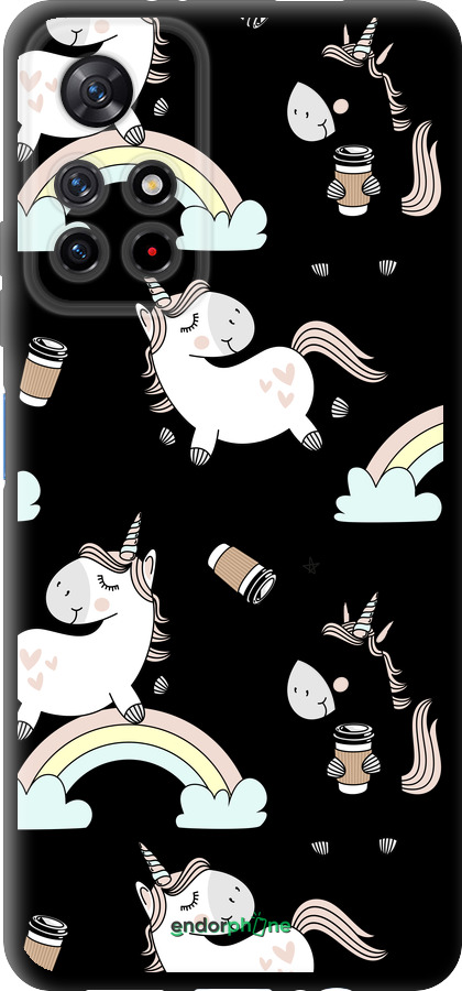 TPU чехол Единорог и кофе для Xiaomi Redmi Note 11 5G - 4661b-3849 изображение 