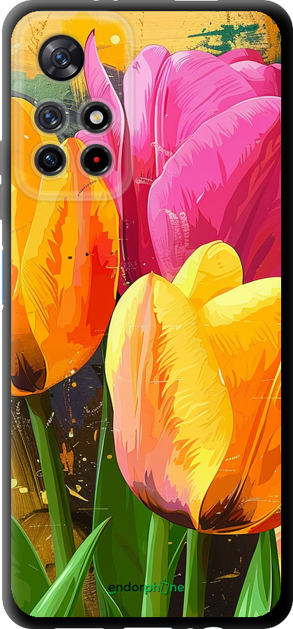 TPU чехол Намальовані тюльпани для Xiaomi Redmi Note 11 5G - 5990b-3849 изображение 
