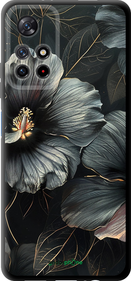TPU чехол Чорні квіти для Xiaomi Redmi Note 11 5G - 6031b-3849 изображение 