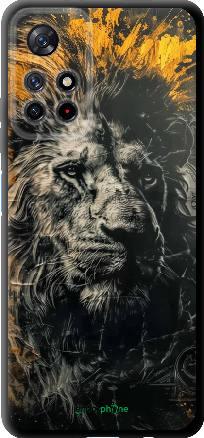 TPU чехол Лев у золотих фарбах для Xiaomi Redmi Note 11 5G - 6155b-3849 изображение 