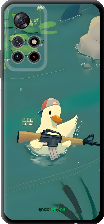 TPU чехол Каченя з автоматом для Xiaomi Redmi Note 11 5G - 6356b-3849 изображение 