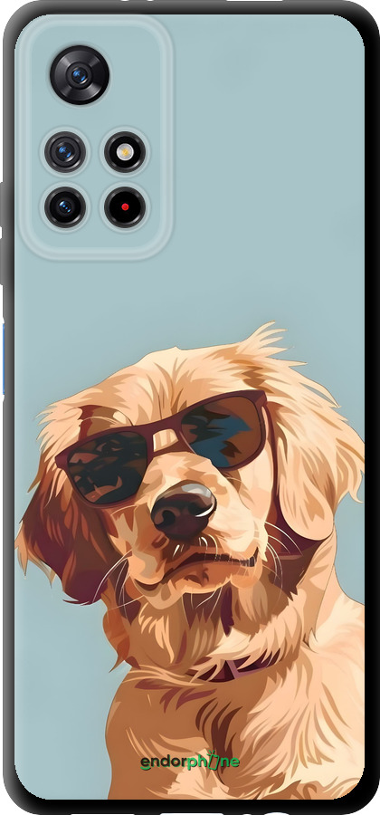TPU чехол Пес в очках для Xiaomi Redmi Note 11T 5G - 6381b-3850 изображение 
