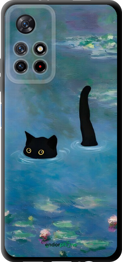 TPU чехол С изображением кота и водяной лилии Monet для Xiaomi Redmi Note 11 5G - 6519b-3849 изображение 