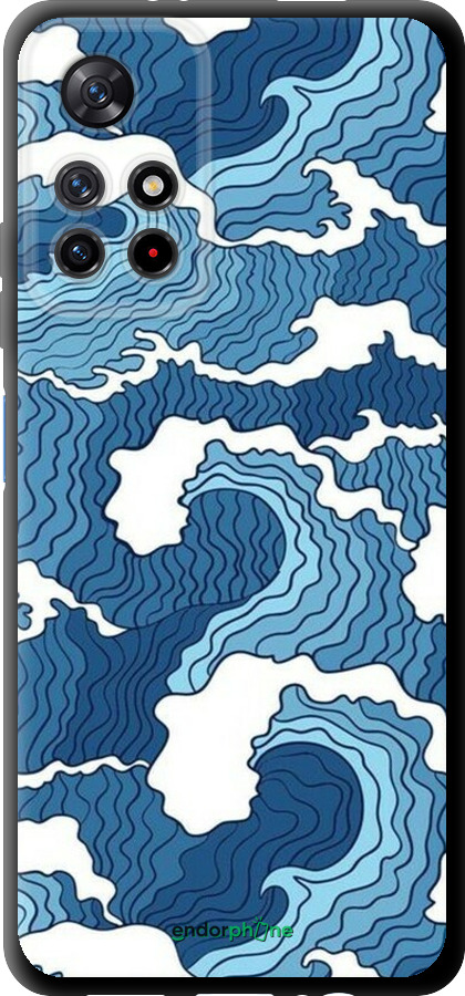 TPU чехол Абстрактный рисунок морских волн для Xiaomi Poco M4 Pro 5G - 6538b-3851 изображение 