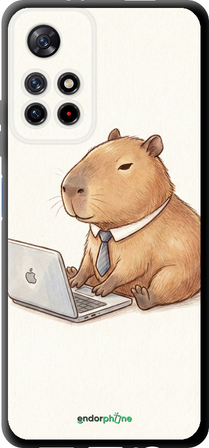 TPU чехол Funny Capybara CEO Working для Xiaomi Redmi Note 11T 5G - 6777b-3850 изображение 