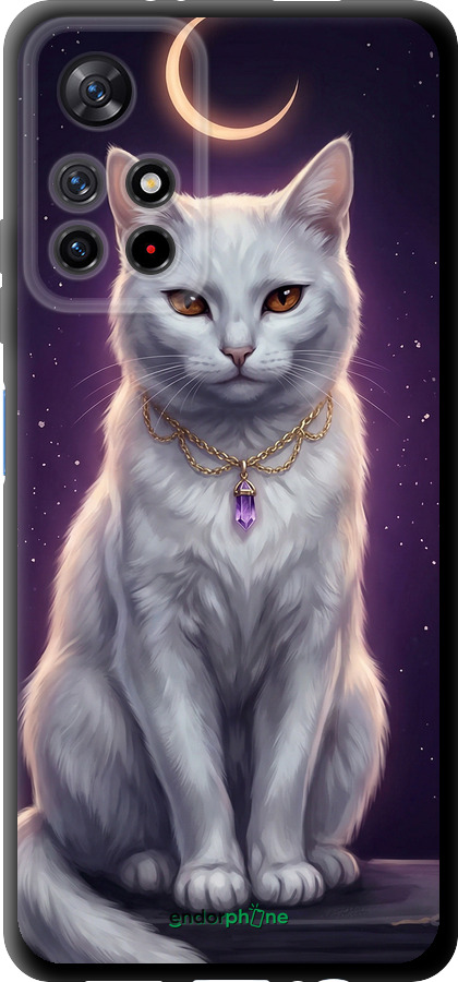 TPU чехол Mystic White Cat Gothic Dark Purple Gold для Xiaomi Poco M4 Pro 5G - 6805b-3851 изображение 