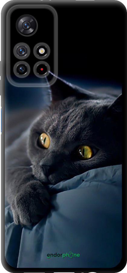 TPU чехол Дымчатый кот для Xiaomi Redmi Note 11T 5G - 825b-3850 изображение 