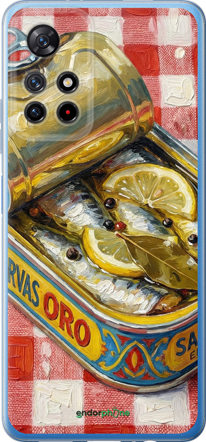 Силиконовый чехол Vintage Sardine Tin Phone для Xiaomi Redmi Note 11 5G - 6772u-3849 изображение 