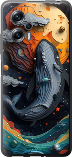 Силиконовый чехол Кит в космосе для Xiaomi Redmi Note 11T Pro - 6328u-2644 изображение 