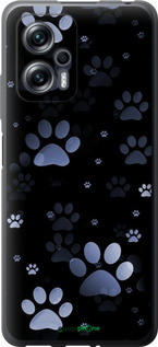 Силиконовый чехол С синими отпечатками лап для Xiaomi Redmi Note 11T Pro - 6441u-2644 изображение 