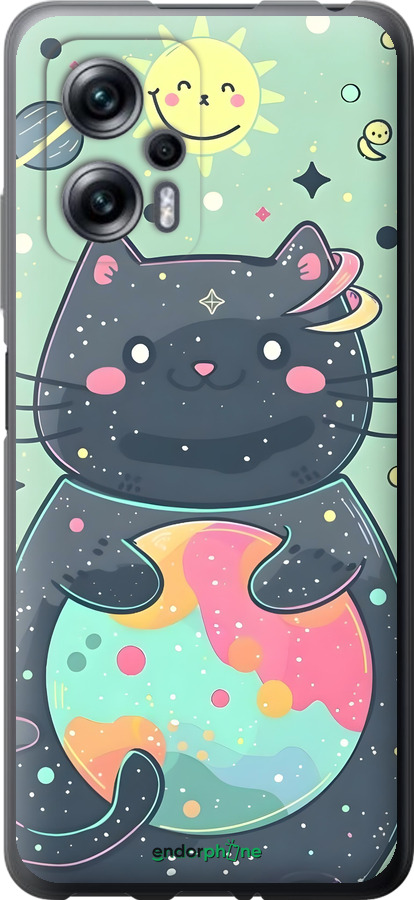 Силиконовый чехол Милый котик для Xiaomi Redmi Note 11T Pro - 6364u-2644 изображение 