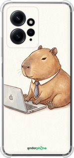 Силикон с усиленными углами чехол Funny Capybara CEO Working для Xiaomi Redmi Note 12 4G - 6777sp-3021 изображение 