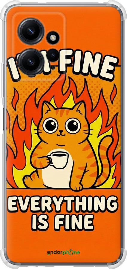 Силикон с усиленными углами чехол Funny Cat для Xiaomi Redmi Note 12 4G - 6786sp-3021 изображение 