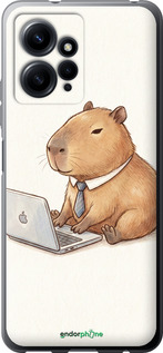 Силиконовый чехол Funny Capybara CEO Working для Xiaomi Redmi Note 12 4G - 6777u-3021 изображение 
