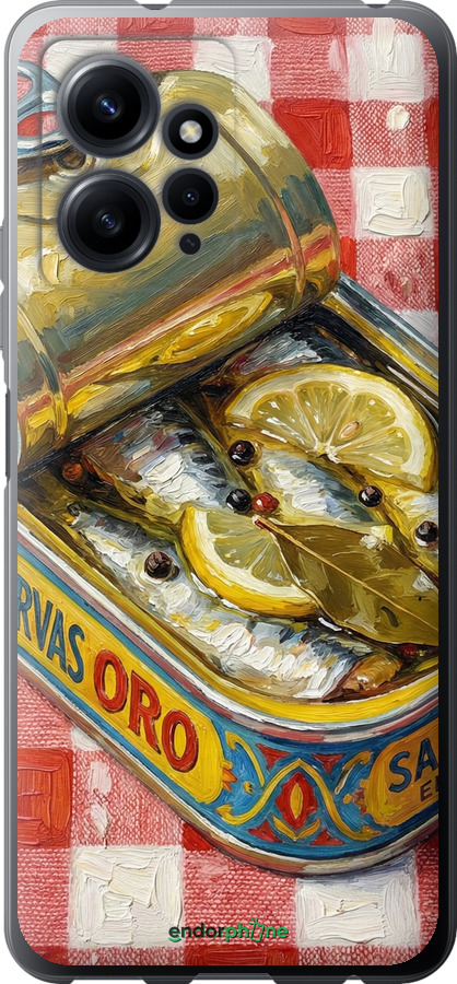 Силиконовый чехол Vintage Sardine Tin Phone для Xiaomi Redmi Note 12 4G - 6772u-3021 изображение 