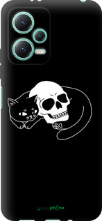 TPU чехол С изображением кота и черепа для Xiaomi Redmi Note 12 5G - 6491b-2934 изображение 
