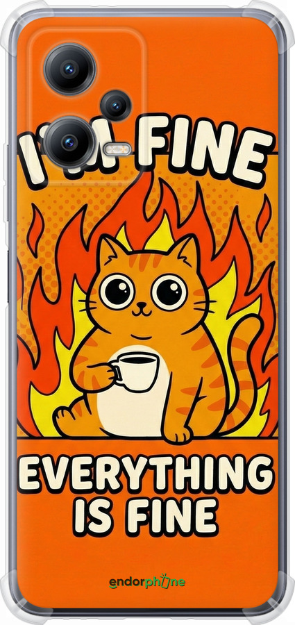 Силикон с усиленными углами чехол Funny Cat для Xiaomi Redmi Note 12 5G - 6786sp-2934 изображение 