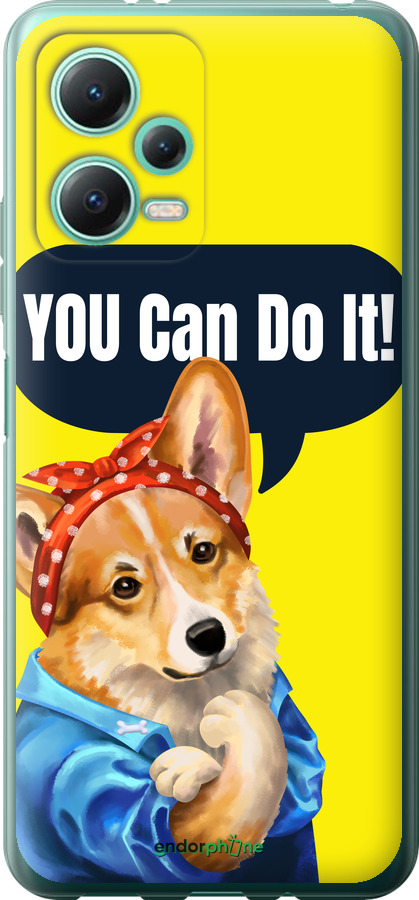 Силіконовий чехол чехол с корги You Can Do It для Xiaomi Redmi Note 12 5G - 6184u-2934 изображение 