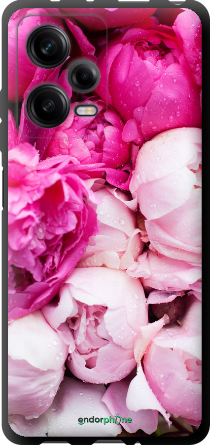 

TPU preto Capa "Peónias cor-de-rosa" para Xiaomi Redmi Note 12 Pro 5G