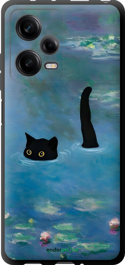 TPU чехол С изображением кота и водяной лилии Monet для Xiaomi Redmi Note 12 Pro 5G - 6519b-2932 изображение 