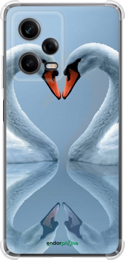 Силіконовий протиударний с посиленими кутами чехол Лебеді для Xiaomi Redmi Note 12 Pro 5G - 6007sp-2932 изображение 