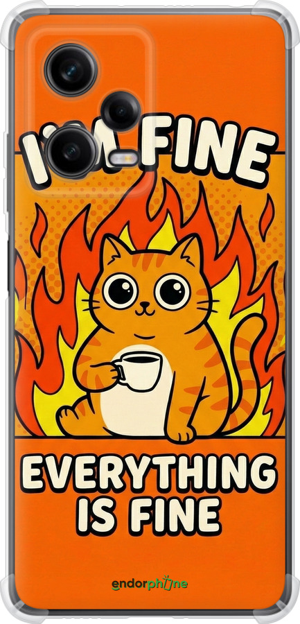 Силикон с усиленными углами чехол Funny Cat для Xiaomi Redmi Note 12 Pro 5G - 6786sp-2932 изображение 