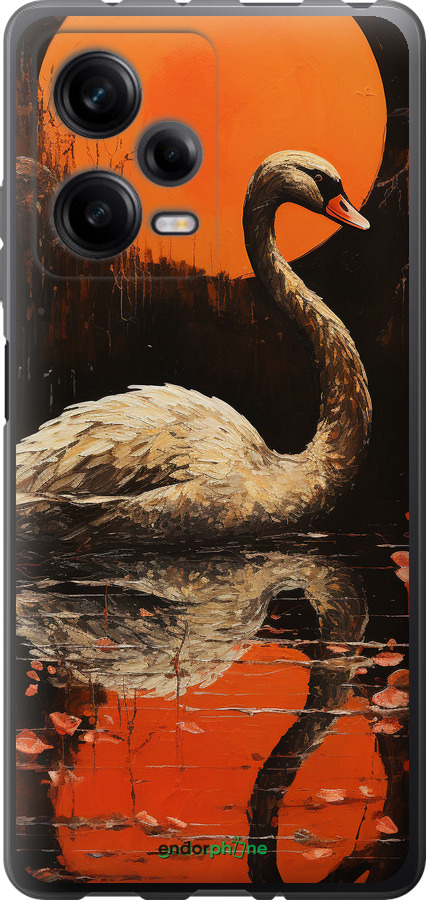 Силиконовый чехол Лебедь для Xiaomi Redmi Note 12 Pro 5G - 5964u-2932 изображение 