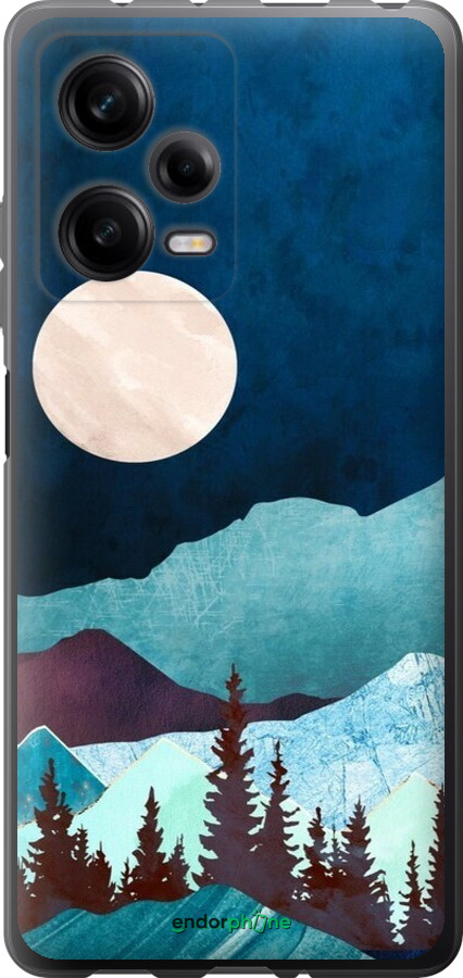 Силиконовый чехол Горная идиллия ночной пейзаж для Xiaomi Redmi Note 12 Pro 5G - 6488u-2932 изображение 