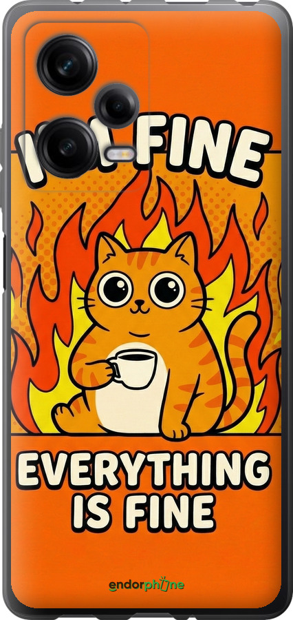 Силиконовый чехол Funny Cat для Xiaomi Redmi Note 12 Pro 5G - 6786u-2932 изображение 