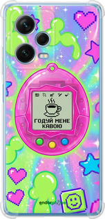 Силикон с усиленными углами чехол Y2K Aesthetic Retro Pet: Годуй мене кавою для Xiaomi Redmi Note 12 Pro+ 5G - 6784sp-3612 изображение 