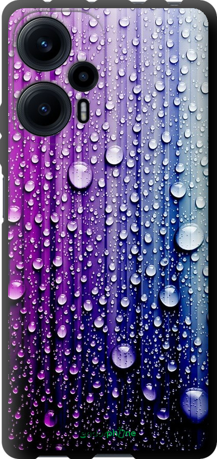 

TPU чорний чохол "Краплини води" для Xiaomi Redmi Note 12 Turbo, Синій