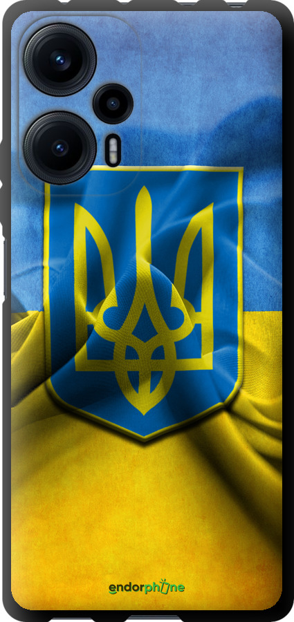 

TPU чорний чохол "Прапор та герб України" для Xiaomi Redmi Note 12 Turbo, Блакитний