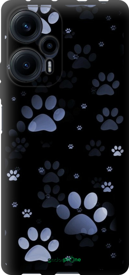 TPU чехол С синими отпечатками лап для Xiaomi Poco F5 - 6441b-3170 изображение 