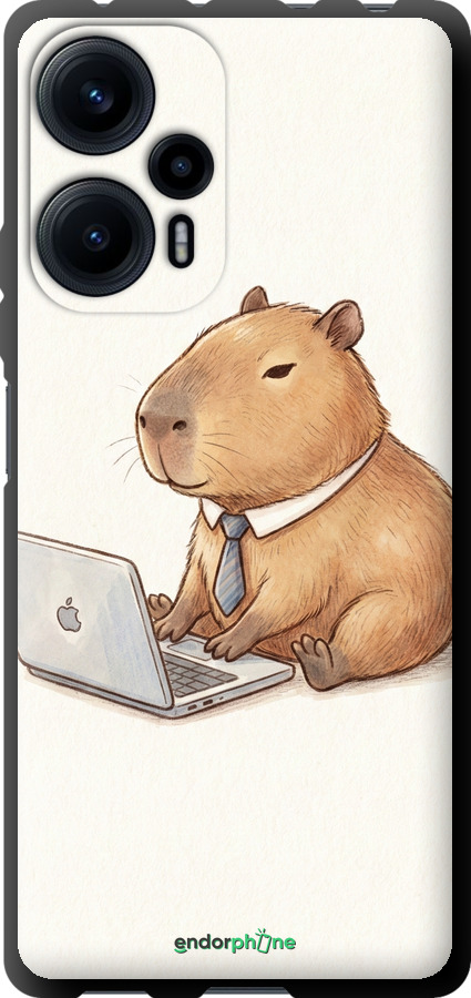 TPU чехол Funny Capybara CEO Working для Xiaomi Poco F5 - 6777b-3170 изображение 