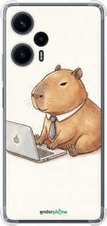 Силіконовий протиударний с посиленими кутами чехол Funny Capybara CEO Working для Xiaomi Redmi Note 12 Turbo - 6777sp-3025 изображение 