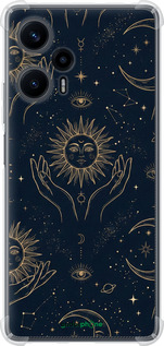 Силіконовий протиударний с посиленими кутами чехол Celestial Harmony: Sun & Moon Gold Mystic Pattern для Xiaomi Redmi Note 12 Turbo - 6778sp-3025 изображение 