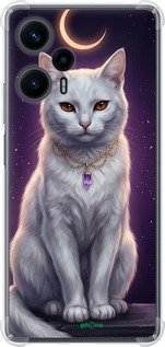 Силикон с усиленными углами чехол Mystic White Cat Gothic Dark Purple Gold для Xiaomi Poco F5 - 6805sp-3170 изображение 