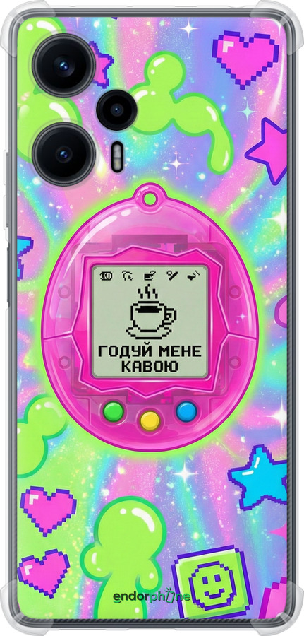 Силикон с усиленными углами чехол Y2K Aesthetic Retro Pet: Годуй мене кавою для Xiaomi Poco F5 - 6784sp-3170 изображение 