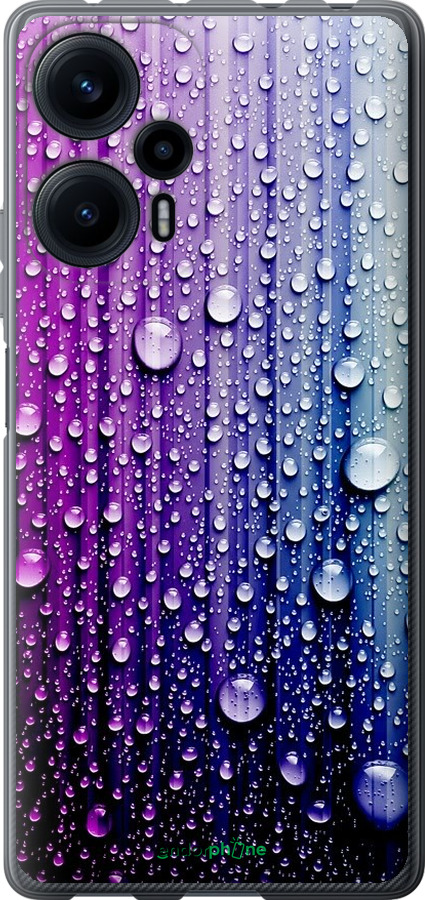 

Силіконовий чохол "Краплини води" для Xiaomi Poco F5, Синій