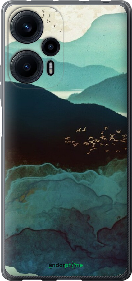 Силіконовий чехол Із зображенням гір Індіго для Xiaomi Redmi Note 12 Turbo - 6484u-3025 изображение 