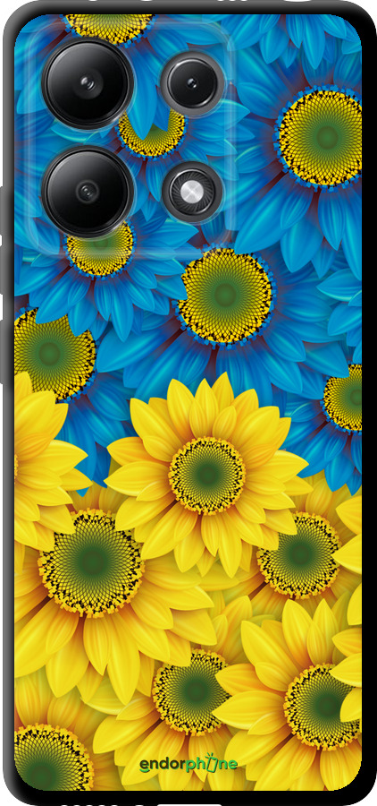 TPU чехол Жёлто-голубые цветы для Xiaomi Redmi Note 13 4G - 1048b-3654 изображение 