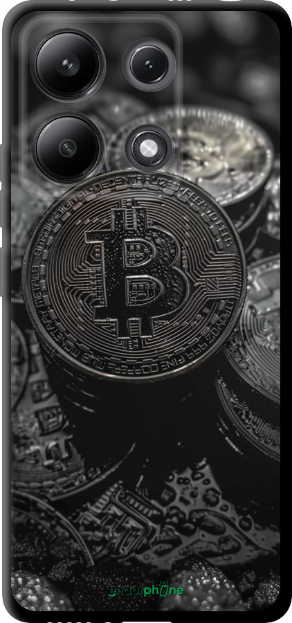 TPU чехол Black Bitcoin для Xiaomi Redmi Note 13 4G - 6090b-3654 изображение 