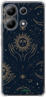 Силіконовий протиударний с посиленими кутами чехол Celestial Harmony: Sun & Moon Gold Mystic Pattern для Xiaomi Redmi Note 13 4G - 6778sp-3654 изображение 